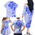 Fiji Masi With Hibiscus Tapa Tribal Family Matching Off Shoulder Long Sleeve Dress and Hawaiian Shirt Blue Pastel LT01 - Polynesian Pride