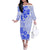 Fiji Masi With Hibiscus Tapa Tribal Family Matching Off Shoulder Long Sleeve Dress and Hawaiian Shirt Blue Pastel LT01 Mom's Dress Blue - Polynesian Pride