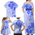 Fiji Masi With Hibiscus Tapa Tribal Family Matching Off Shoulder Maxi Dress and Hawaiian Shirt Blue Pastel LT01 - Polynesian Pride