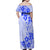 Fiji Masi With Hibiscus Tapa Tribal Family Matching Off Shoulder Maxi Dress and Hawaiian Shirt Blue Pastel LT01 - Polynesian Pride