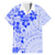 Fiji Masi With Hibiscus Tapa Tribal Family Matching Off Shoulder Short Dress and Hawaiian Shirt Blue Pastel LT01 Dad's Shirt - Short Sleeve Blue - Polynesian Pride