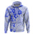 Fiji Masi With Hibiscus Tapa Tribal Hoodie Blue Pastel LT01 Zip Hoodie Blue - Polynesian Pride