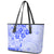 Fiji Masi With Hibiscus Tapa Tribal Leather Tote Bag Blue Pastel LT01 - Polynesian Pride