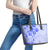 Fiji Masi With Hibiscus Tapa Tribal Leather Tote Bag Blue Pastel LT01 - Polynesian Pride