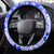 Fiji Masi With Hibiscus Tapa Tribal Steering Wheel Cover Blue Pastel