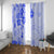 Fiji Masi With Hibiscus Tapa Tribal Window Curtain Blue Pastel LT01 With Grommets Blue - Polynesian Pride