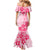 Fiji Masi With Hibiscus Tapa Tribal Family Matching Mermaid Dress and Hawaiian Shirt Pink Pastel LT01 - Polynesian Pride