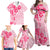 Fiji Masi With Hibiscus Tapa Tribal Family Matching Off Shoulder Maxi Dress and Hawaiian Shirt Pink Pastel LT01 - Polynesian Pride