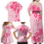 Fiji Masi With Hibiscus Tapa Tribal Family Matching Off Shoulder Maxi Dress and Hawaiian Shirt Pink Pastel LT01 - Polynesian Pride