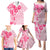 Fiji Masi With Hibiscus Tapa Tribal Family Matching Puletasi Dress and Hawaiian Shirt Pink Pastel LT01 - Polynesian Pride