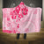 Fiji Masi With Hibiscus Tapa Tribal Hooded Blanket Pink Pastel LT01 One Size Pink - Polynesian Pride