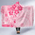 Fiji Masi With Hibiscus Tapa Tribal Hooded Blanket Pink Pastel LT01 - Polynesian Pride