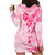 Fiji Masi With Hibiscus Tapa Tribal Hoodie Dress Pink Pastel LT01 - Polynesian Pride