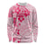 Fiji Masi With Hibiscus Tapa Tribal Long Sleeve Shirt Pink Pastel LT01 Unisex Pink - Polynesian Pride