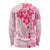 Fiji Masi With Hibiscus Tapa Tribal Long Sleeve Shirt Pink Pastel LT01 - Polynesian Pride