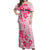 Fiji Masi With Hibiscus Tapa Tribal Off Shoulder Maxi Dress Pink Pastel LT01 Women Pink - Polynesian Pride