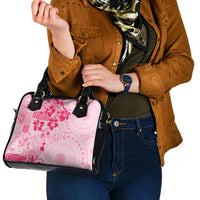 Fiji Masi With Hibiscus Tapa Tribal Shoulder Handbag Pink Pastel LT01 - Polynesian Pride