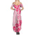 Fiji Masi With Hibiscus Tapa Tribal Summer Maxi Dress Pink Pastel LT01 - Polynesian Pride