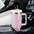 Fiji Masi With Hibiscus Tapa Tribal Tumbler With Handle Pink Pastel