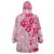 Fiji Masi With Hibiscus Tapa Tribal Wearable Blanket Hoodie Pink Pastel LT01 - Polynesian Pride