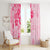 Fiji Masi With Hibiscus Tapa Tribal Window Curtain Pink Pastel LT01 - Polynesian Pride