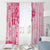 Fiji Masi With Hibiscus Tapa Tribal Window Curtain Pink Pastel LT01 - Polynesian Pride