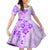 Fiji Masi With Hibiscus Tapa Tribal Family Matching Long Sleeve Bodycon Dress and Hawaiian Shirt Purple Pastel LT01 Daughter's Dress Purple - Polynesian Pride