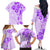 Fiji Masi With Hibiscus Tapa Tribal Family Matching Off Shoulder Long Sleeve Dress and Hawaiian Shirt Purple Pastel LT01 - Polynesian Pride