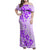 Fiji Masi With Hibiscus Tapa Tribal Family Matching Off Shoulder Maxi Dress and Hawaiian Shirt Purple Pastel LT01 Mom's Dress Purple - Polynesian Pride