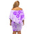 Fiji Masi With Hibiscus Tapa Tribal Family Matching Off Shoulder Short Dress and Hawaiian Shirt Purple Pastel LT01 - Polynesian Pride