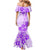 Fiji Masi With Hibiscus Tapa Tribal Mermaid Dress Purple Pastel LT01 - Polynesian Pride