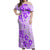 Fiji Masi With Hibiscus Tapa Tribal Off Shoulder Maxi Dress Purple Pastel LT01 Women Purple - Polynesian Pride