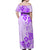 Fiji Masi With Hibiscus Tapa Tribal Off Shoulder Maxi Dress Purple Pastel LT01 - Polynesian Pride