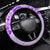 Fiji Masi With Hibiscus Tapa Tribal Steering Wheel Cover Purple Pastel