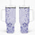 Fiji Masi With Hibiscus Tapa Tribal Tumbler With Handle Purple Pastel