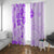 Fiji Masi With Hibiscus Tapa Tribal Window Curtain Purple Pastel LT01 With Grommets Purple - Polynesian Pride