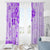 Fiji Masi With Hibiscus Tapa Tribal Window Curtain Purple Pastel LT01 - Polynesian Pride