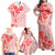 Fiji Masi With Hibiscus Tapa Tribal Family Matching Off Shoulder Maxi Dress and Hawaiian Shirt Red Pastel LT01 - Polynesian Pride