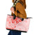 Fiji Masi With Hibiscus Tapa Tribal Leather Tote Bag Red Pastel LT01 Red - Polynesian Pride