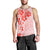 Fiji Masi With Hibiscus Tapa Tribal Men Tank Top Red Pastel LT01 - Polynesian Pride