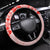 Fiji Masi With Hibiscus Tapa Tribal Steering Wheel Cover Red Pastel