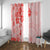 Fiji Masi With Hibiscus Tapa Tribal Window Curtain Red Pastel LT01 With Grommets Red - Polynesian Pride