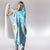 Fiji Masi With Hibiscus Tapa Tribal Hooded Blanket Sky Blue Pastel LT01 - Polynesian Pride