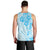 Fiji Masi With Hibiscus Tapa Tribal Men Tank Top Sky Blue Pastel LT01 - Polynesian Pride