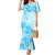 Fiji Masi With Hibiscus Tapa Tribal Mermaid Dress Sky Blue Pastel LT01 Women Blue - Polynesian Pride