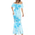 Fiji Masi With Hibiscus Tapa Tribal Mermaid Dress Sky Blue Pastel LT01 - Polynesian Pride