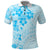 Fiji Masi With Hibiscus Tapa Tribal Polo Shirt Sky Blue Pastel LT01 Blue - Polynesian Pride