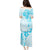 Fiji Masi With Hibiscus Tapa Tribal Puletasi Sky Blue Pastel LT01 - Polynesian Pride