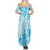 Fiji Masi With Hibiscus Tapa Tribal Summer Maxi Dress Sky Blue Pastel LT01 - Polynesian Pride