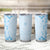 Fiji Masi With Hibiscus Tapa Tribal Tumbler Cup Sky Blue Pastel